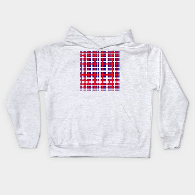 Patriotic Interlocking Stripes Kids Hoodie by BlakCircleGirl